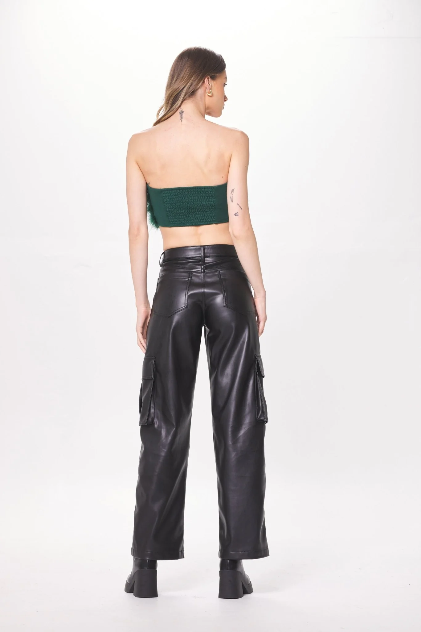 Green Feather Crop Top - Image 4